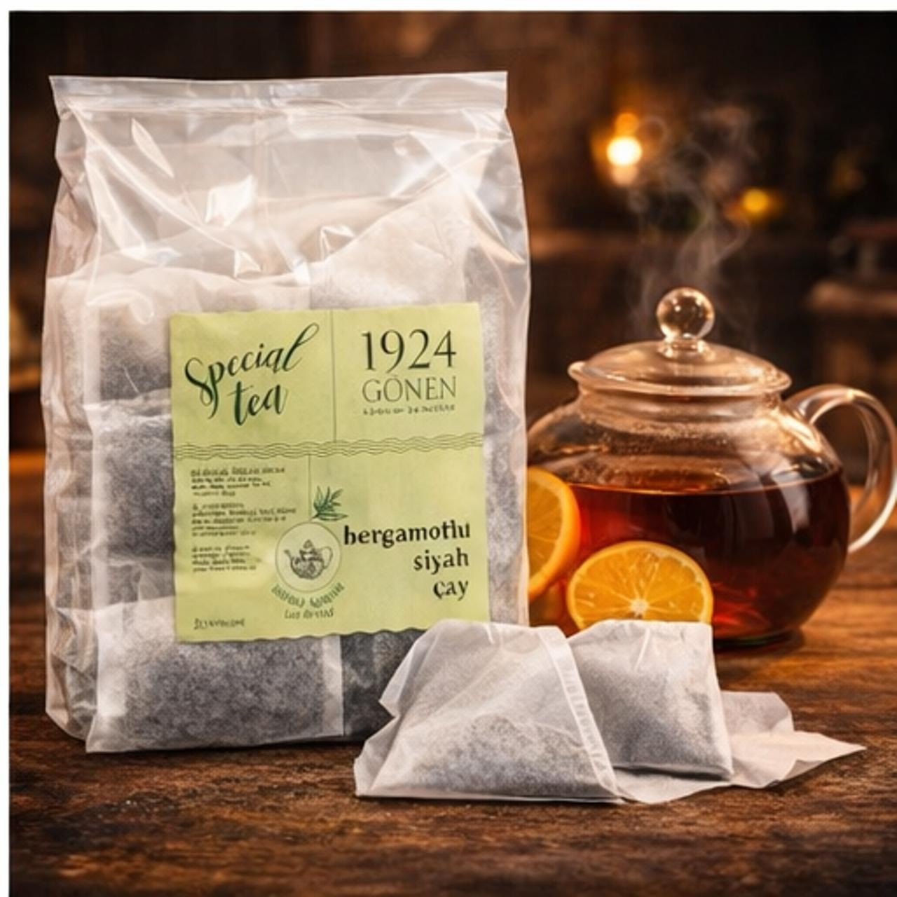 Bergamotlu Özel Üretim 10 Gr. Demlik Poşetli Siyah Çay